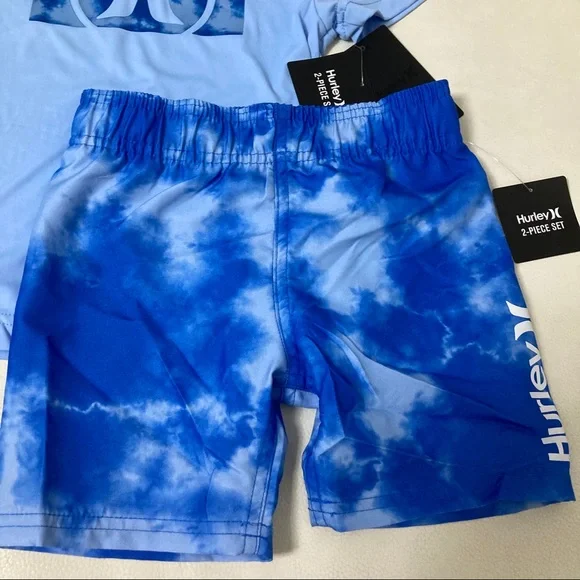 Hurley cute blue tie-dye UPF50+ active shorts set 4058 - Picture 3 of 8